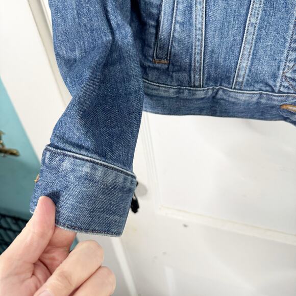 Madewell The Shrunken Stretch Jean Denim Jacket Classic Style Layering Blue S - Picture 9 of 15